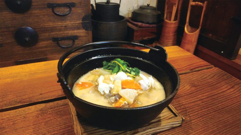 Kenchin-jiru is a soup made with Ohtawara’s signature vegetables